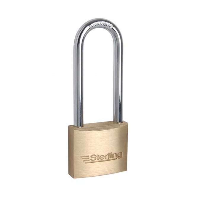 Sterling Double Locking 40mm Brass Padlock Long Shackle