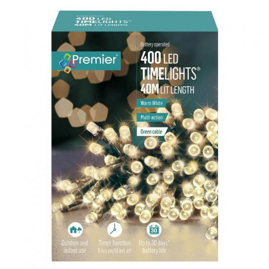 Premier 400 Multi Action Battery Christmas Lights Warm White