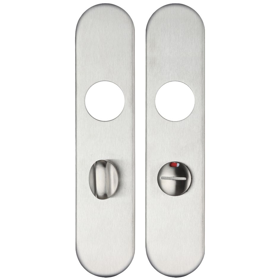 Zoo Hardware ZCS33RSS Radius Cover Plate for 19mm & 22mm RTD Lever on Backplate - Bathroom 57mm Satin Stainless